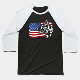 Dutch Shepherd American Flag patriotic dog Baseball T-Shirt